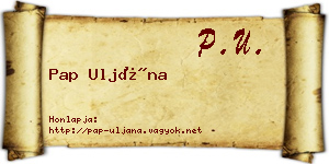 Pap Uljána névjegykártya